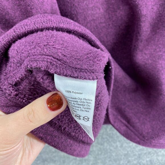 Eddie Bauer Sweater Women S Small Purple Knit High Neck Button Up Long Sleeve - Picture 6 of 9